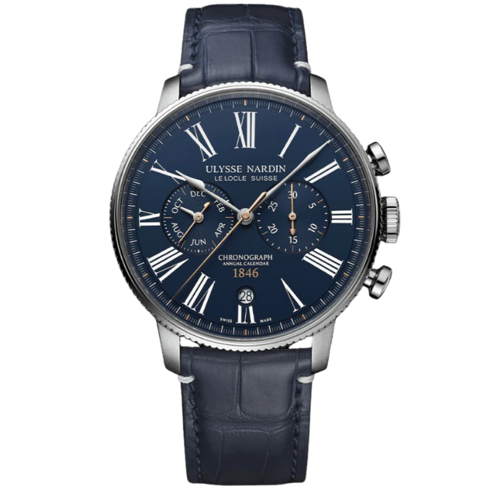 TORPILLEUR ANNUAL CHRONOGRAPH 44 MM STAINLESS STEEL WITH BLUE DIAL - Ulysse Nardin