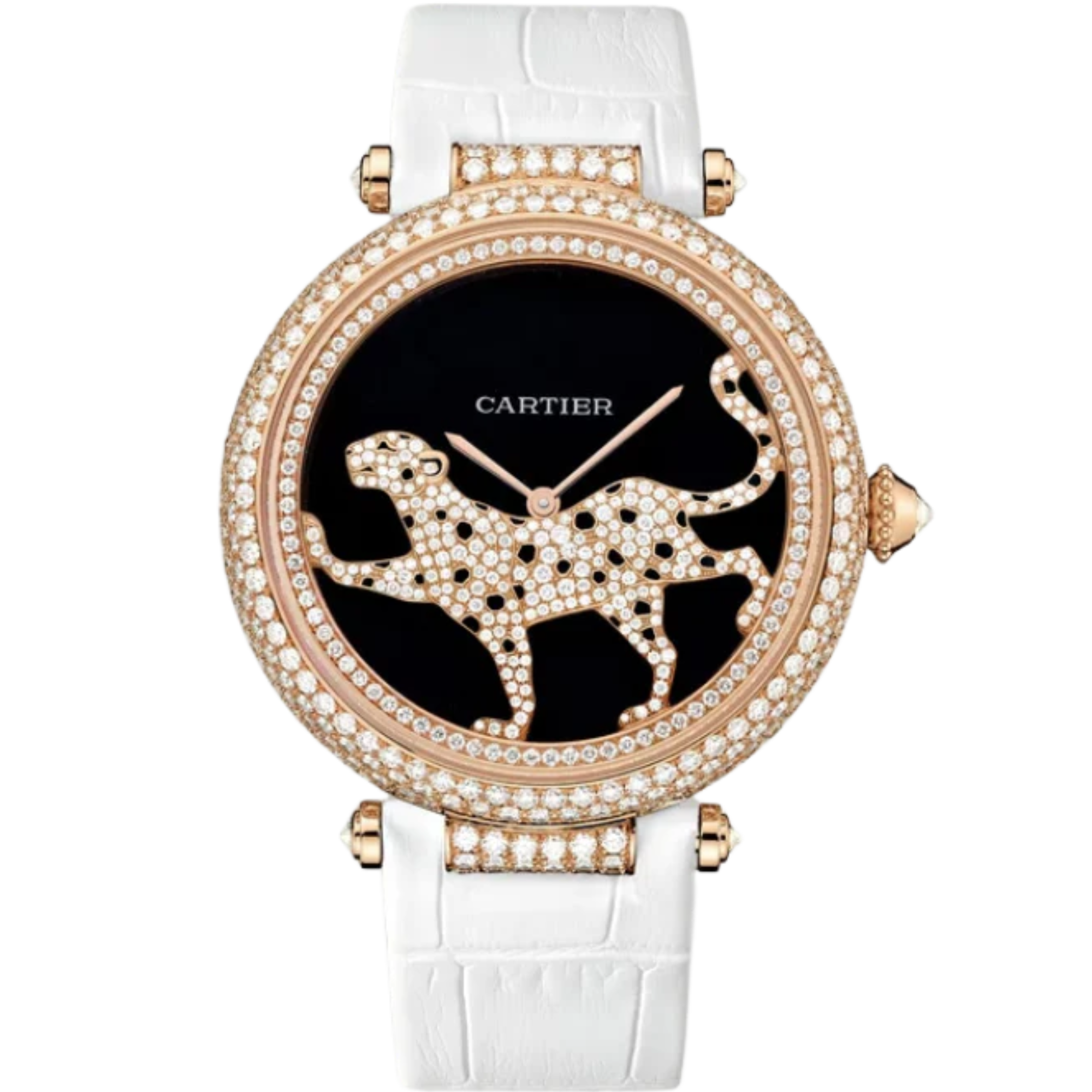 PROMENADE D'UNE PANTHERE 43 MM ROSE GOLD WITH DARK PURPLE MOTHER OF PEARL DIAL - Cartier