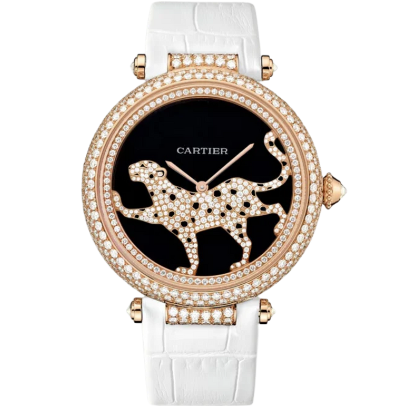 PROMENADE D'UNE PANTHERE 43 MM ROSE GOLD WITH DARK PURPLE MOTHER OF PEARL DIAL - Cartier