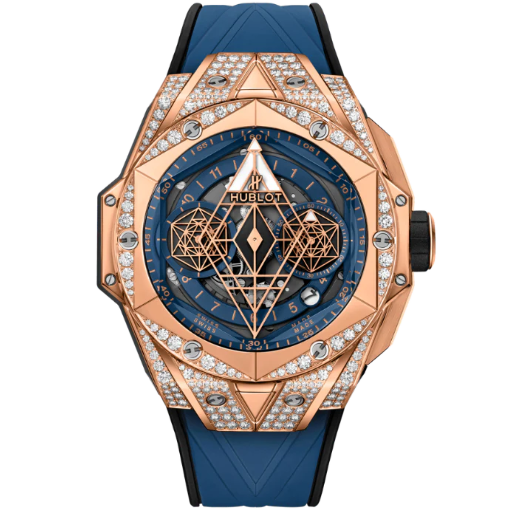Big Bang 45mm SANG BLEU II KING GOLD BLUE PAVÉ - Hublot