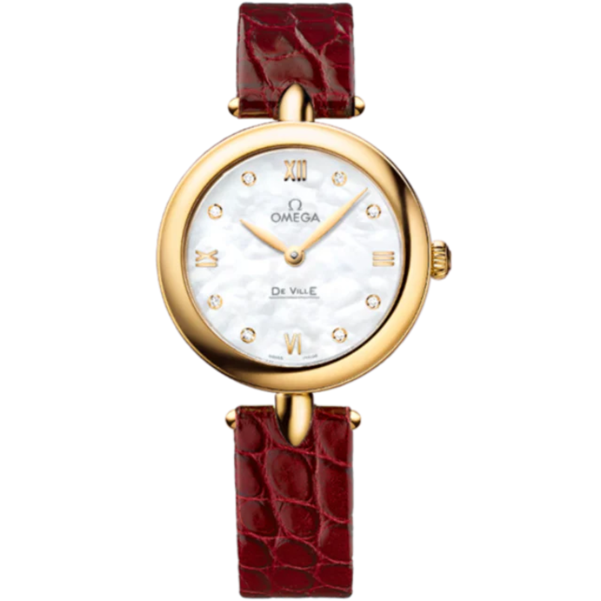 DE VILLE PRESTIGE DEWDROP 27 MM YELLOW GOLD WITH MOTHER OF PEARL DIAL - Omega