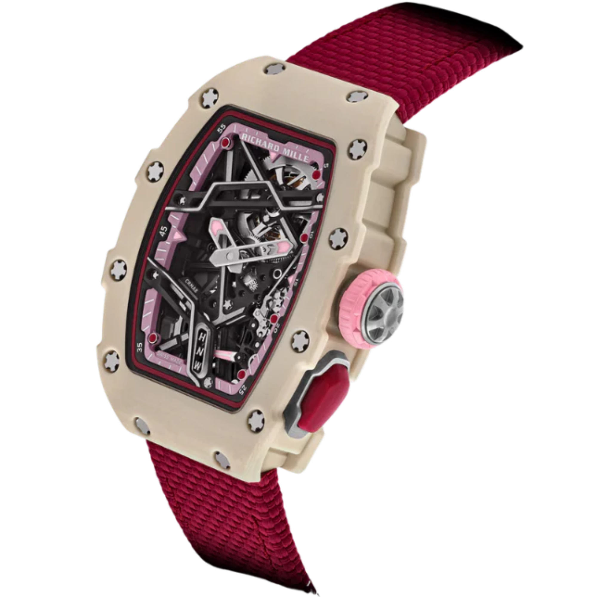 RM 07-04 Automatic Winding Sport Nelly Korda Creamy White Quartz TPT Velcro Strap Skeleton Dial Creamy White Quartz TPT Case - Richard Mille