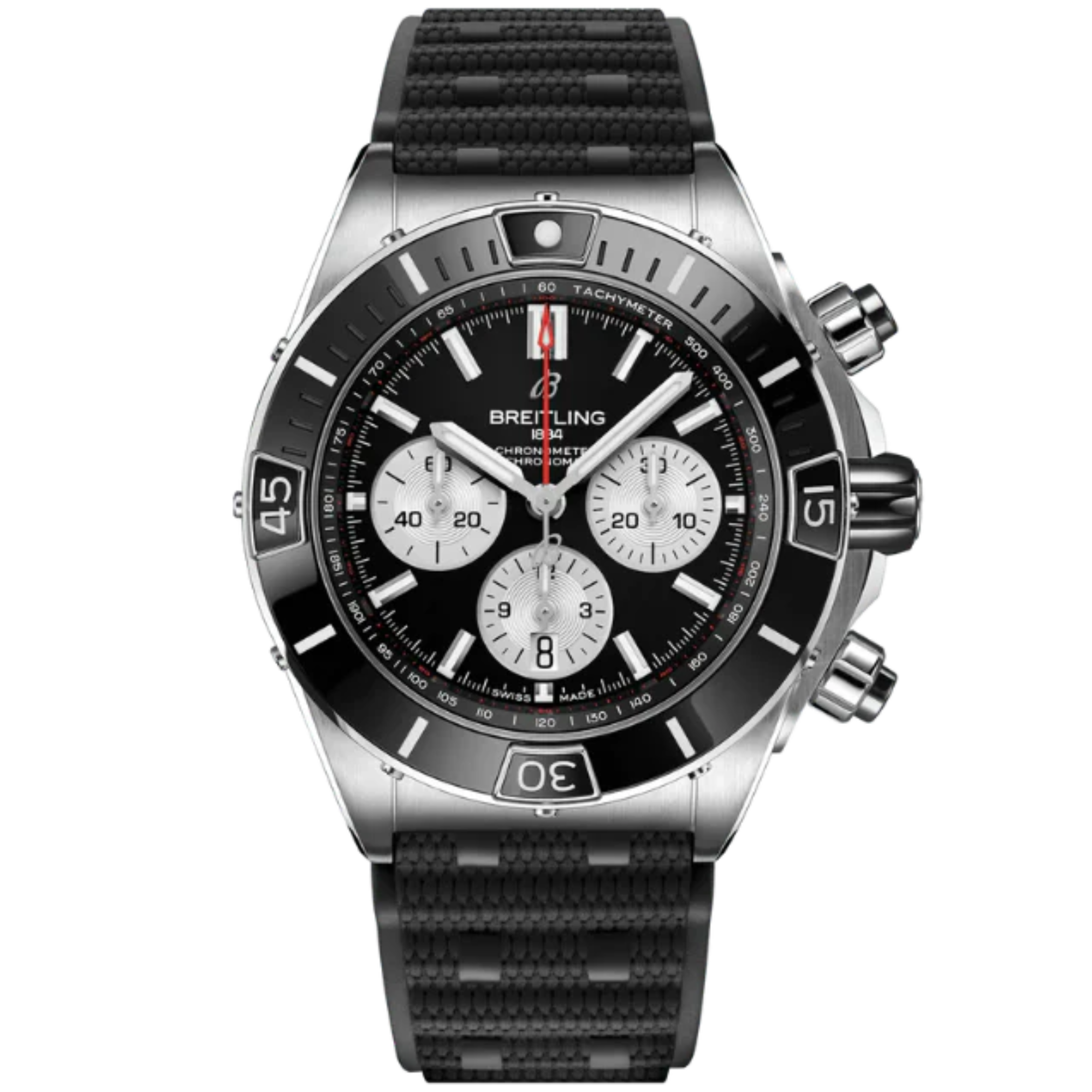 SUPER CHRONOMAT B01 44 MM STAINLESS STEEL WITH BLACK DIAL - Breitling