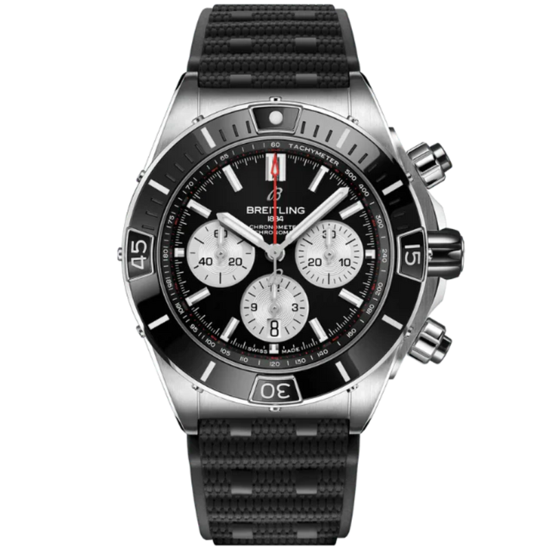 SUPER CHRONOMAT B01 44 MM STAINLESS STEEL WITH BLACK DIAL - Breitling