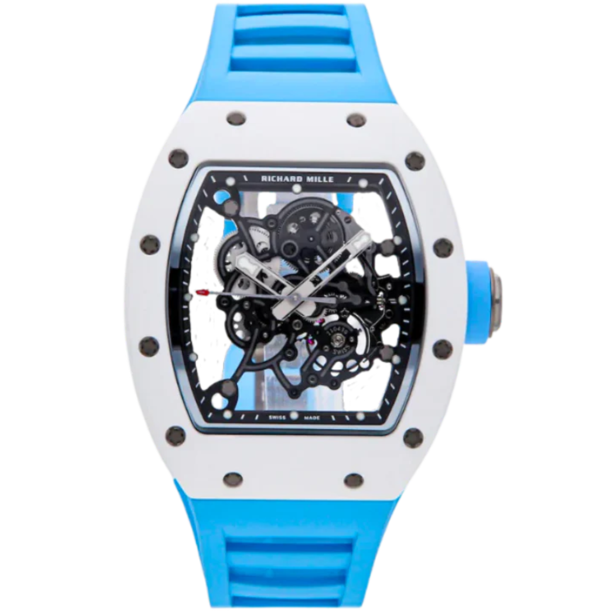 RM 055 Bubba Watson Japan Edition Rubber Strap White Dial White Ceramic Case - Richard Mille