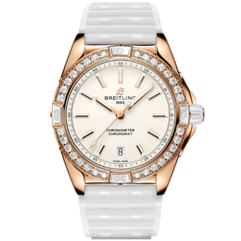 SUPER CHRONOMAT AUTOMATIC ORIGINS SMALL SCALE TRACEABLE 38 MM 18K ROSE GOLD WITH WHITE DIAL - Breitling