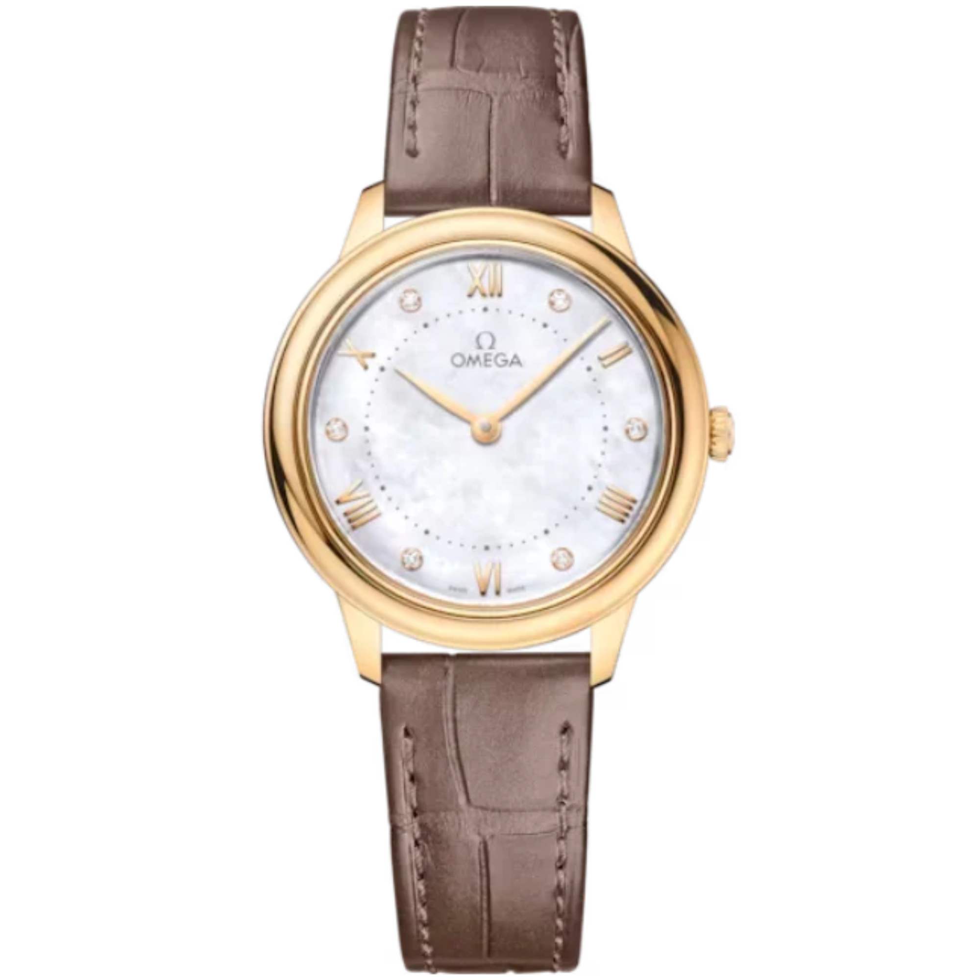 DE VILLE PRESTIGE 30 MM YELLOW GOLD WITH MOTHER OF PEARL DIAL - Omega