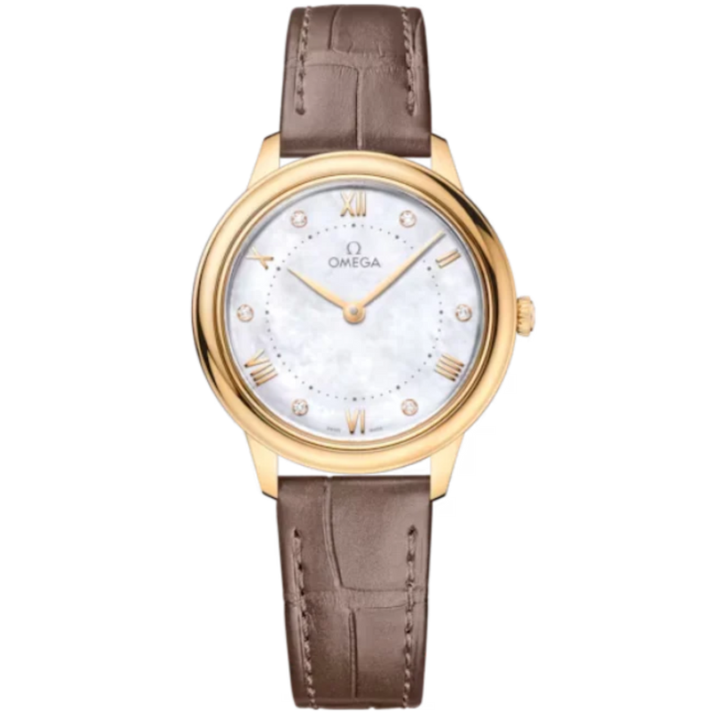 DE VILLE PRESTIGE 30 MM YELLOW GOLD WITH MOTHER OF PEARL DIAL - Omega