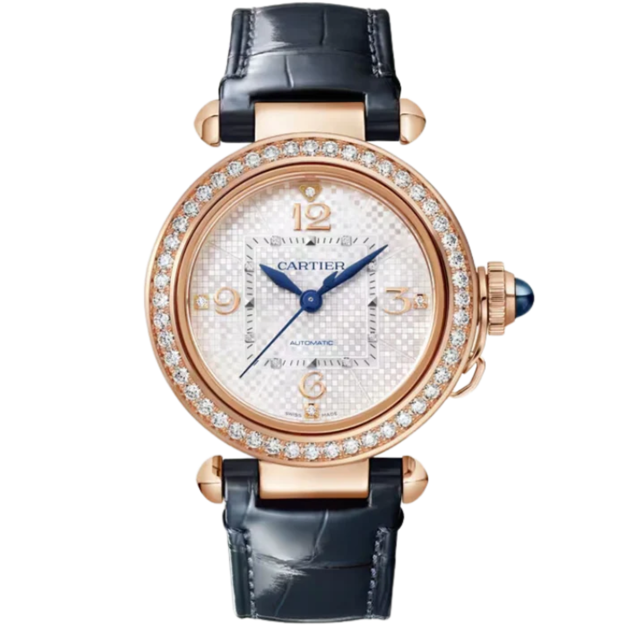 PASHA DE CARTIER 35 MM ROSE GOLD WITH SILVER ENGRAVED DIAL - Cartier
