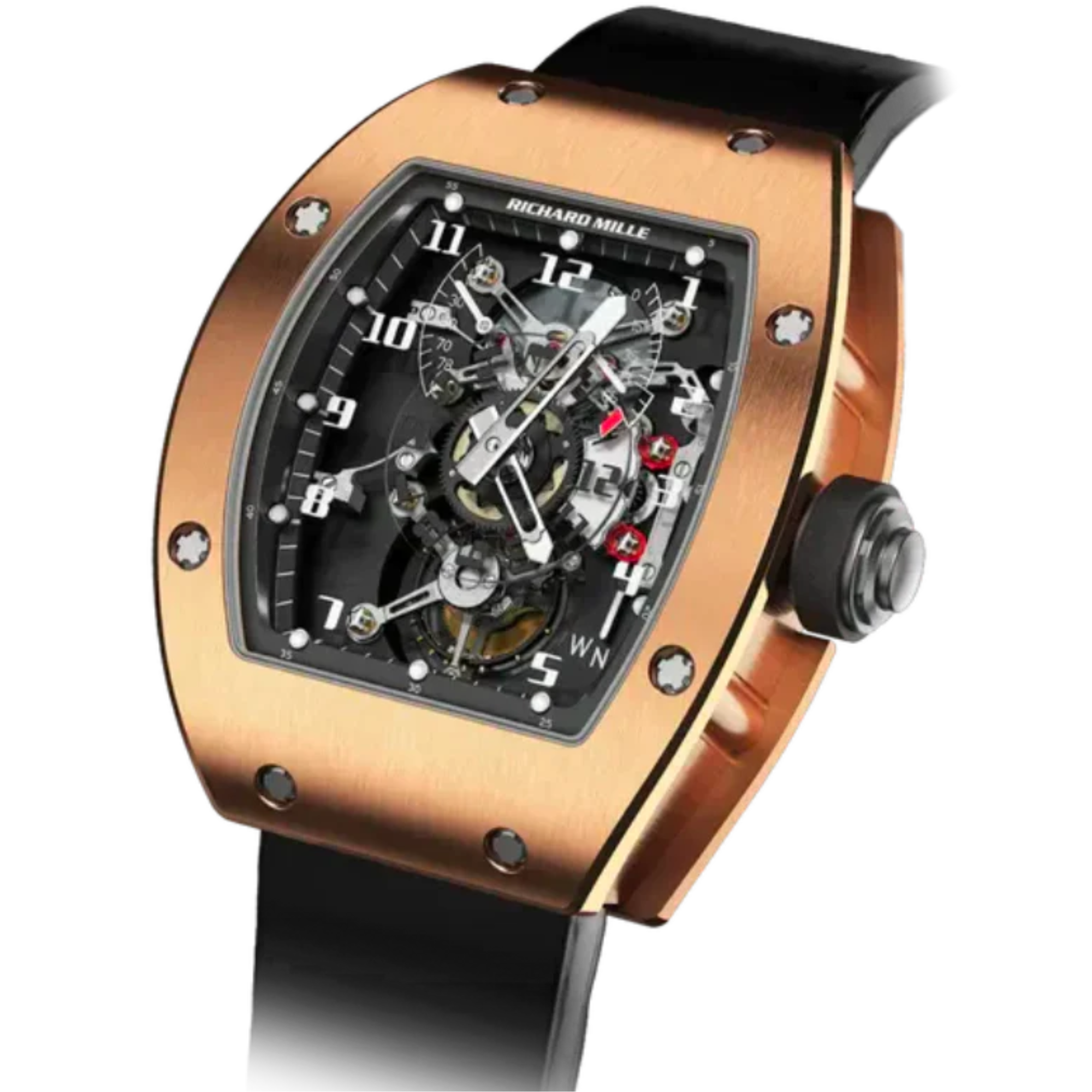 RM 003-V1 Tourbillon Dual Time Zone Rubber Strap Rose Gold Case - Richard Mille