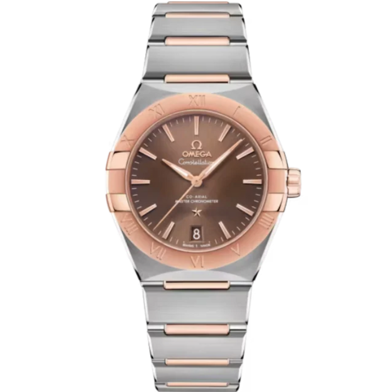 CONSTELLATION 36 MM STAINLESS STEEL - SEDNA™ GOLD WITH BROWN DIAL - Omega