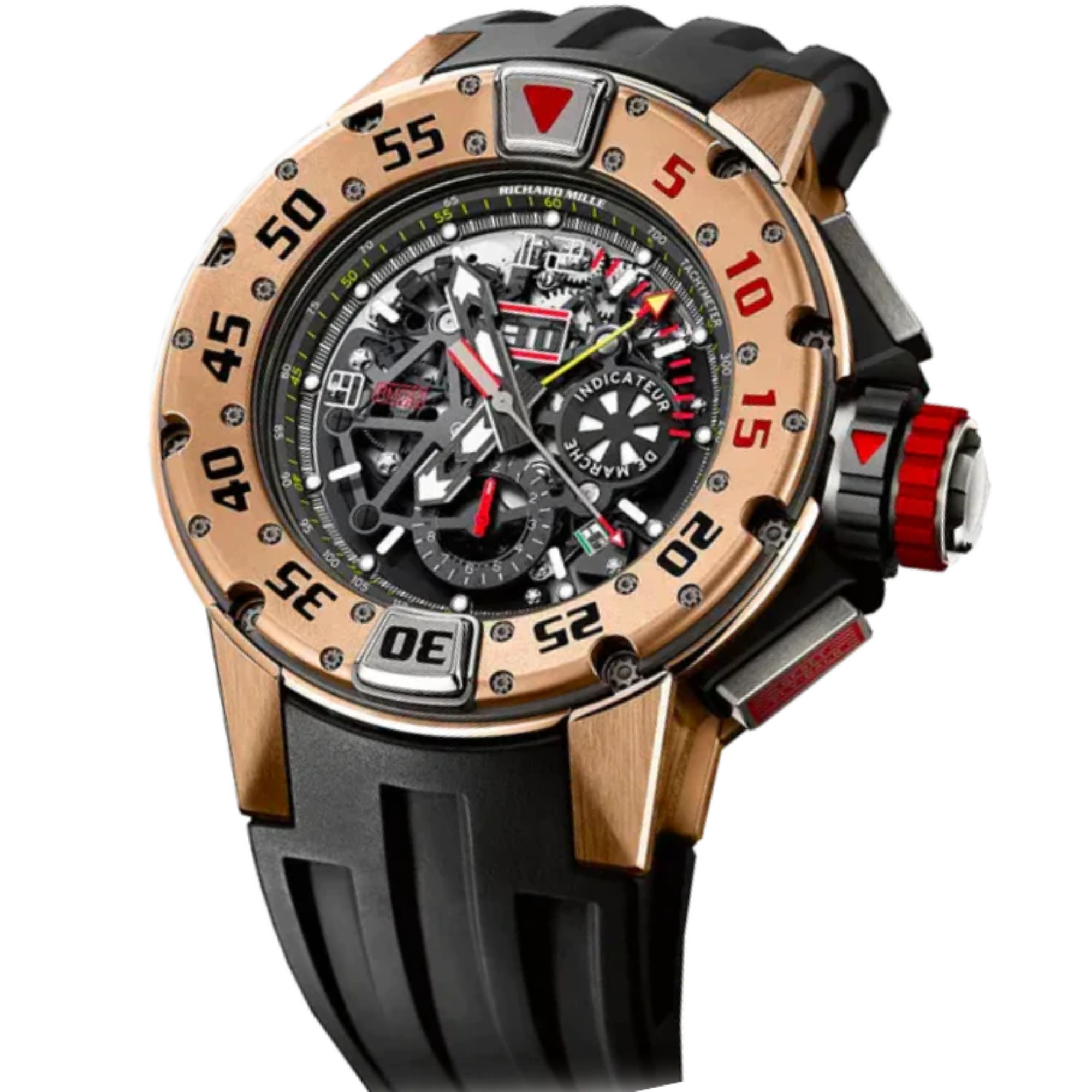 RM 032 Automatic Winding Flyback Chronograph Rubber Strap Rose Gold Case - Richard Mille