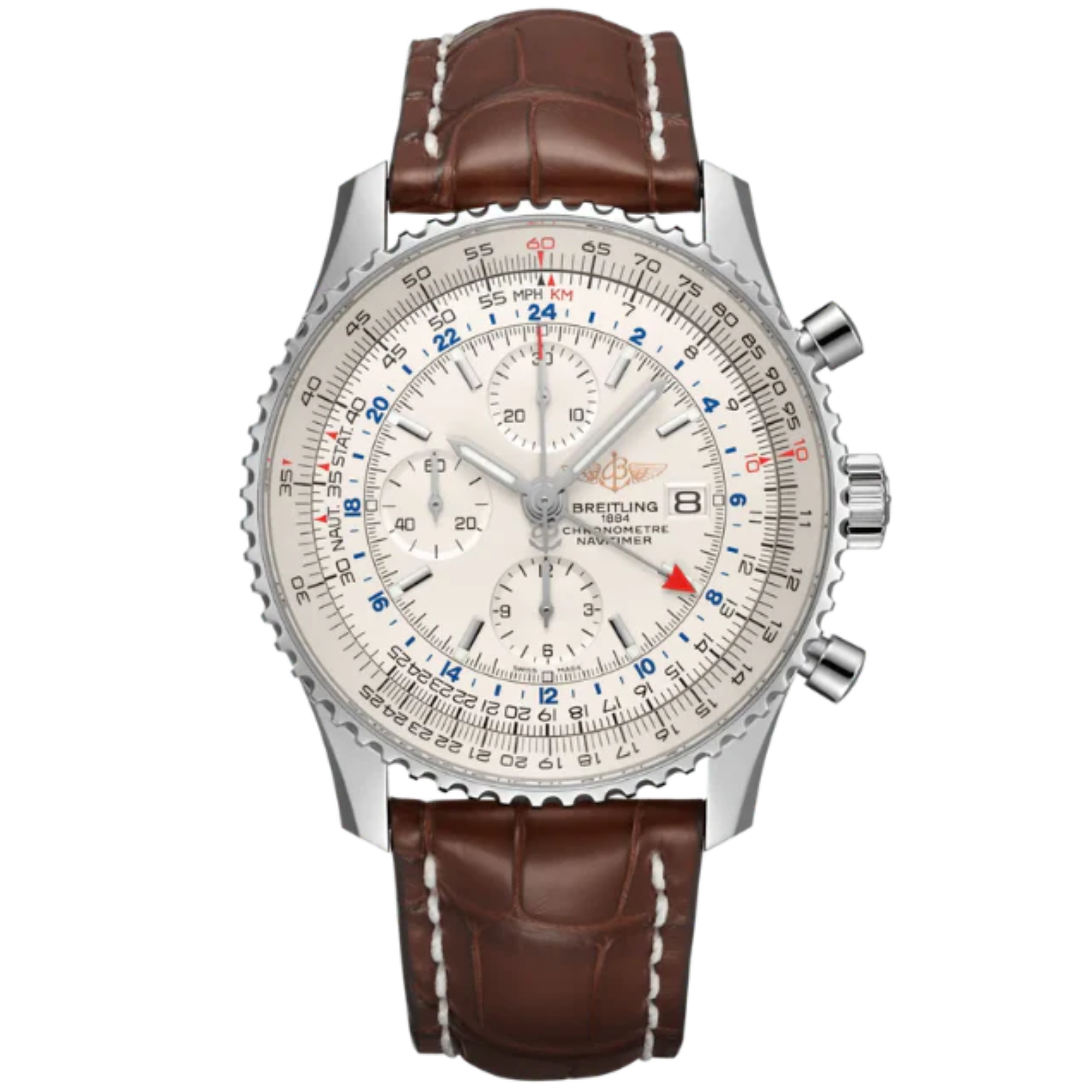 NAVITIMER CHRONOGRAPH GMT 46 MM STAINLESS STEEL WITH CREAM DIAL - Breitling