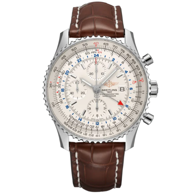 NAVITIMER CHRONOGRAPH GMT 46 MM STAINLESS STEEL WITH CREAM DIAL - Breitling