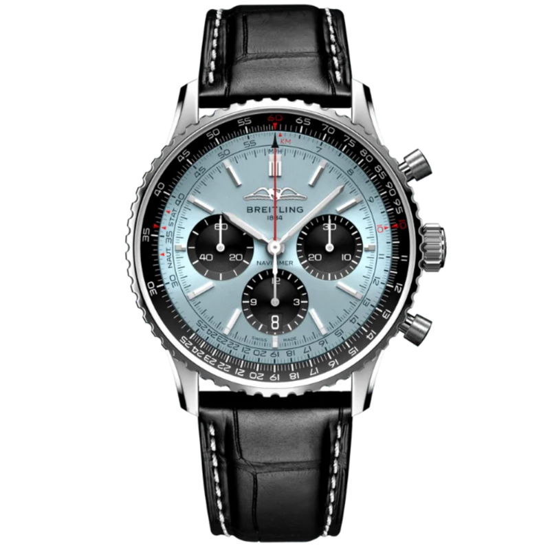 NAVITIMER B01 CHRONOGRAPH 43 MM STAINLESS STEEL WITH ICE BLUE DIAL - Breitling