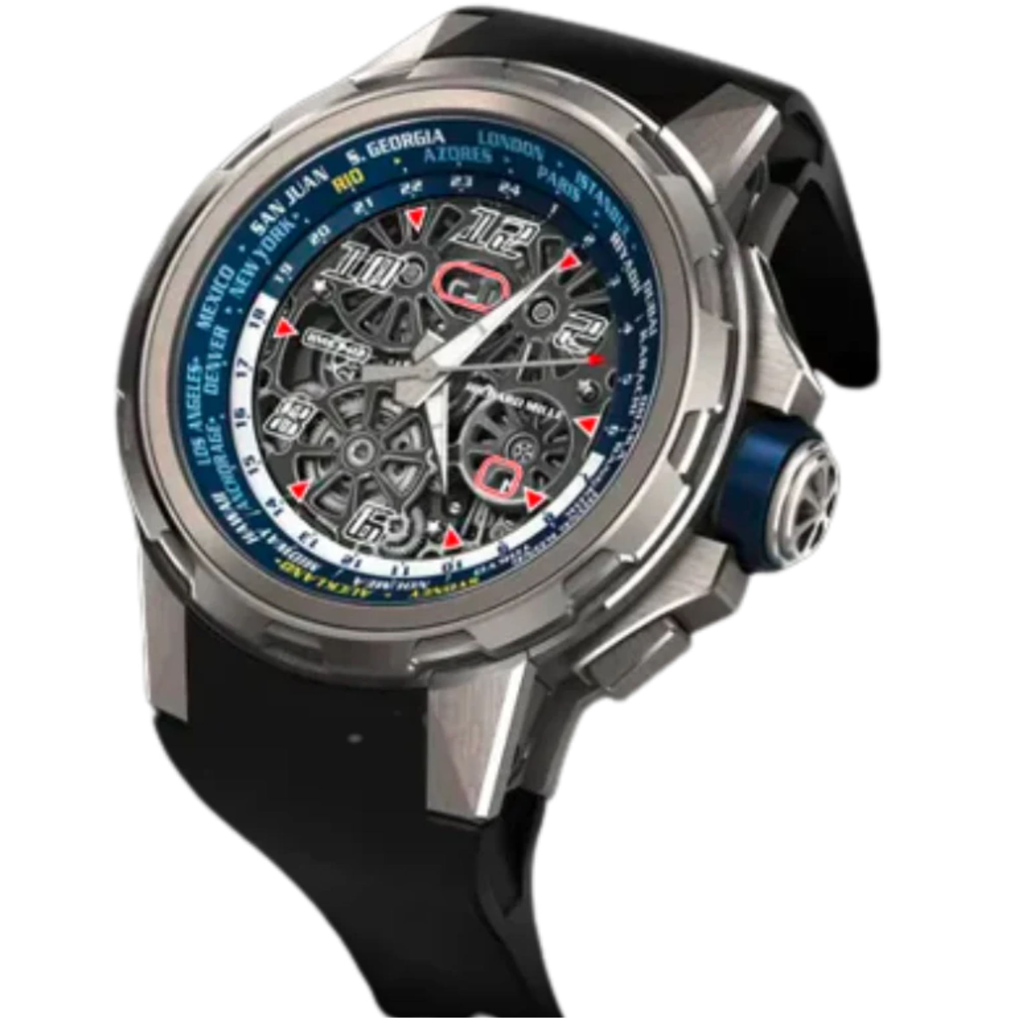 RM 63-02 World Timer Limited Edition Openworked Dial Automatic Rubber Titanium Case - Richard Mille