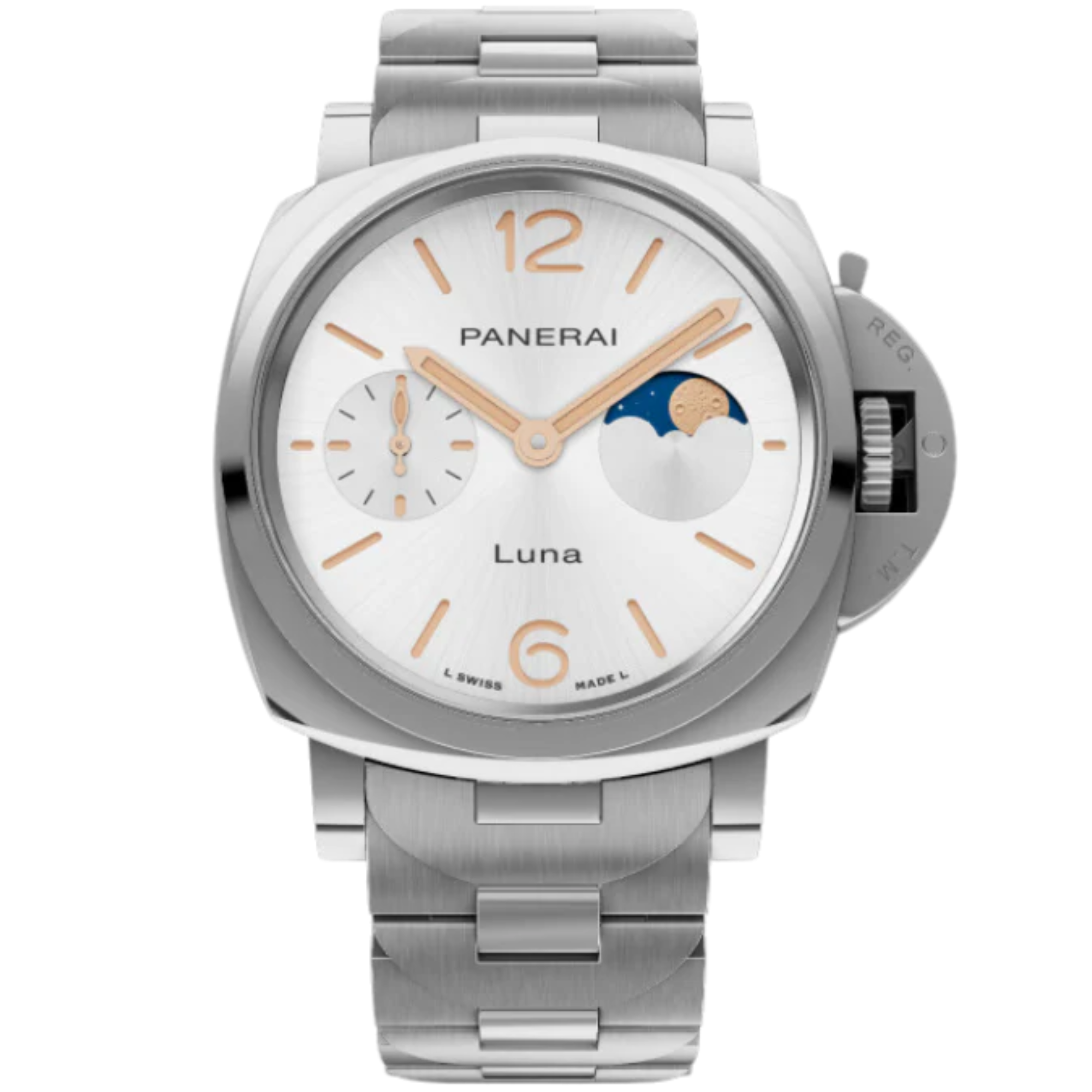 LUMINOR DUE LUNA PAM01301 38 MM STAINLESS STEEL WITH WHITE DIAL - Panerai