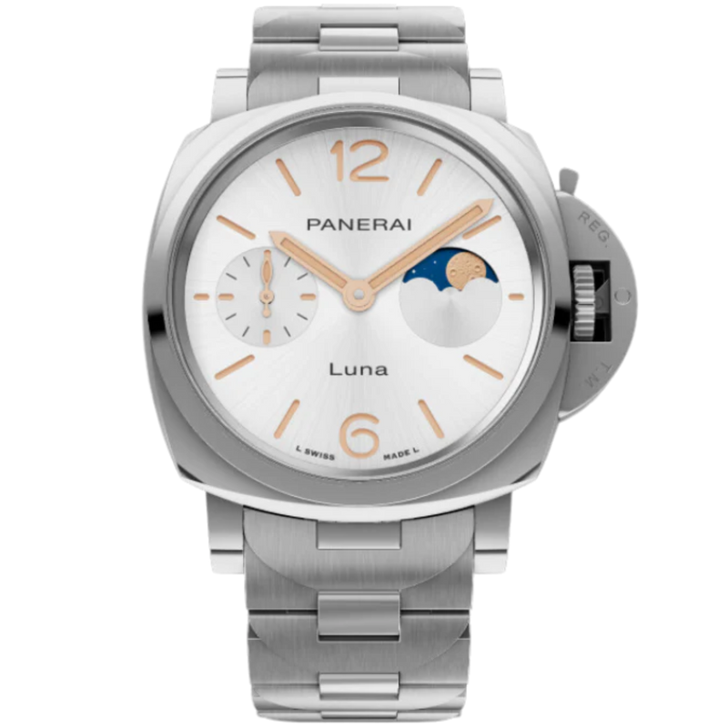 LUMINOR DUE LUNA PAM01301 38 MM STAINLESS STEEL WITH WHITE DIAL - Panerai