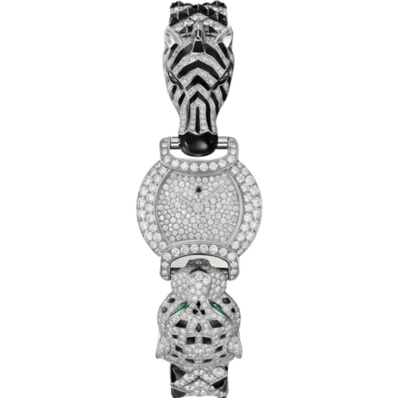 INDOMPTABLES DE CARTIER ZEBRA MOTIF 22 MM RHODIUMIZED 18K WHITE GOLD WITH WHITE GOLD DIAL - Cartier