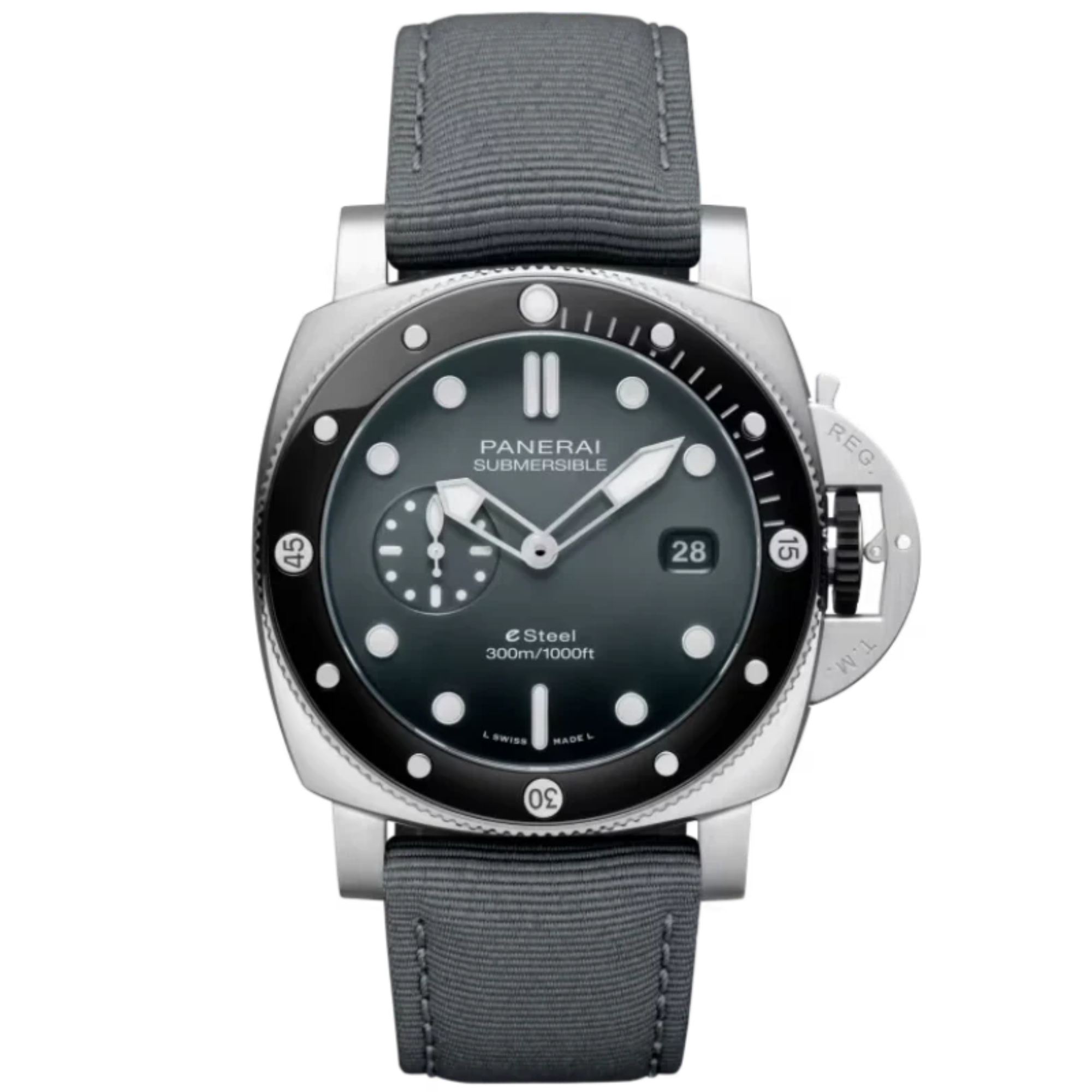 SUBMERSIBLE QUARANTAQUATTRO GRIGIO ROCCIA PAM01288 44 MM STAINLESS STEEL WITH ASH GREY DIAL - Panerai