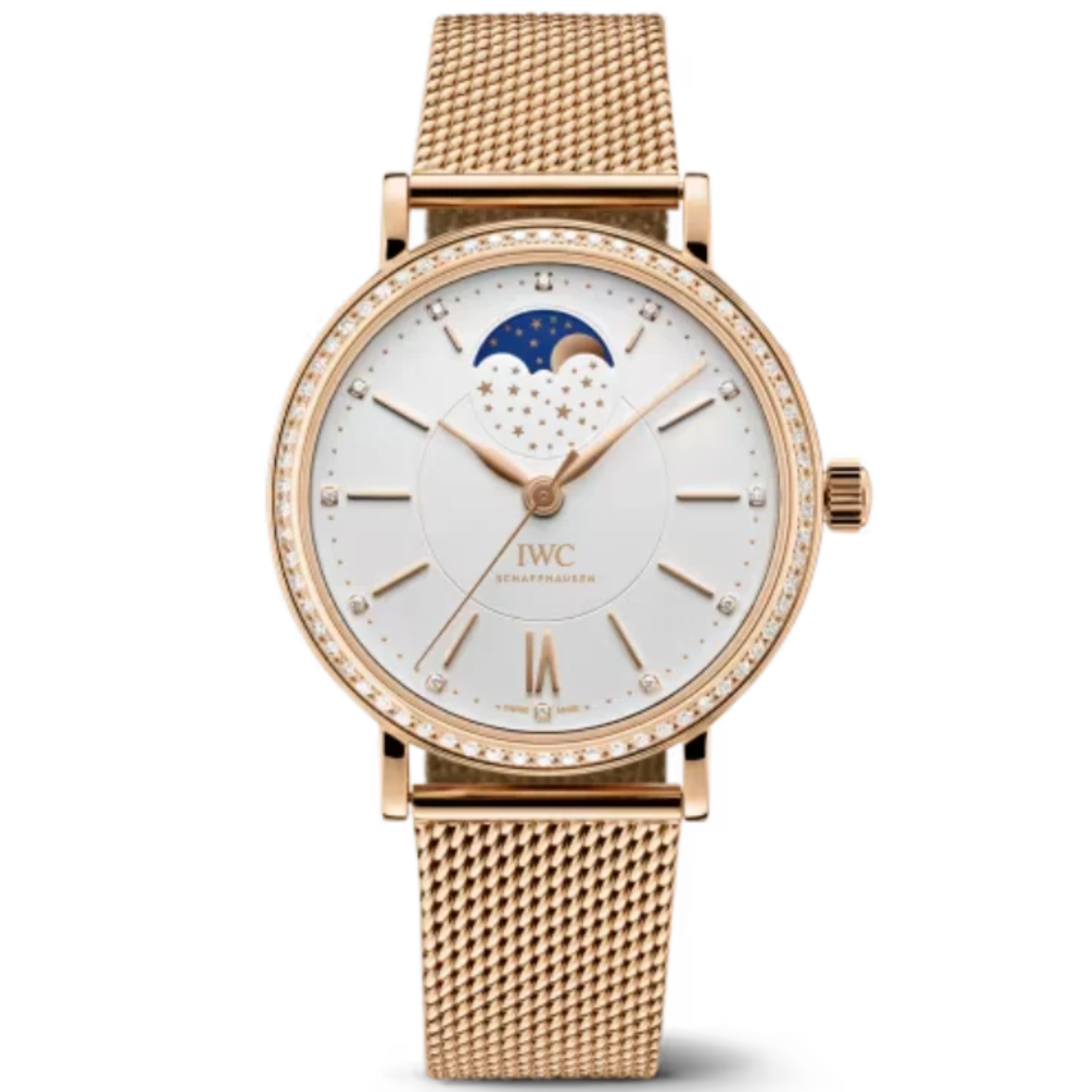 PORTOFINO AUTOMATIC MOON PHASE 37 MM GOLD WITH WHITE DIAL - IWC