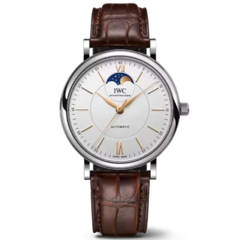 PORTOFINO AUTOMATIC MOON PHASE 40 MM STAINLESS STEEL WITH SILVER DIAL - IWC