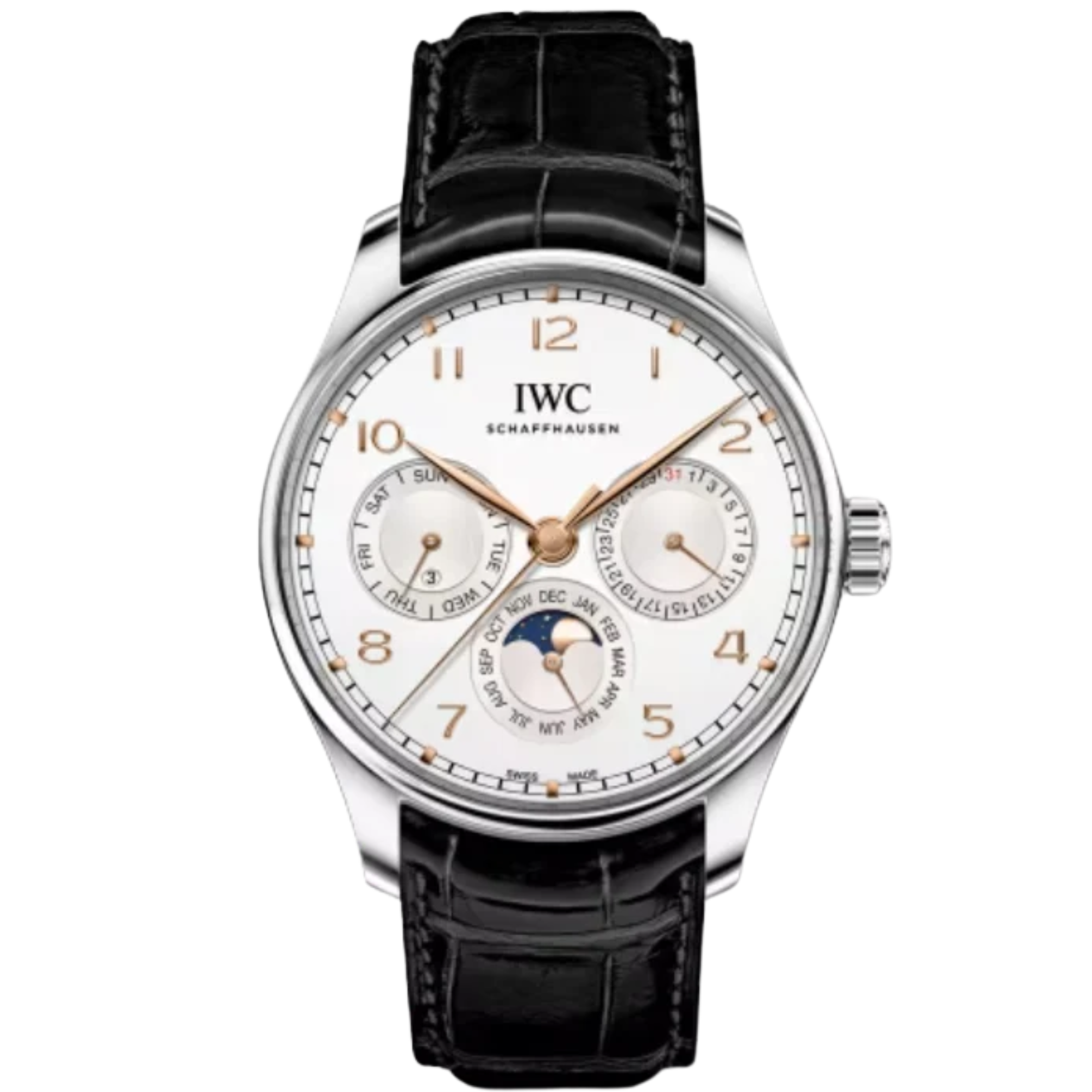 PORTUGIESER PERPETUAL CALENDAR 42 MM STAINLESS STEEL WITH WHITE DIAL - IWC