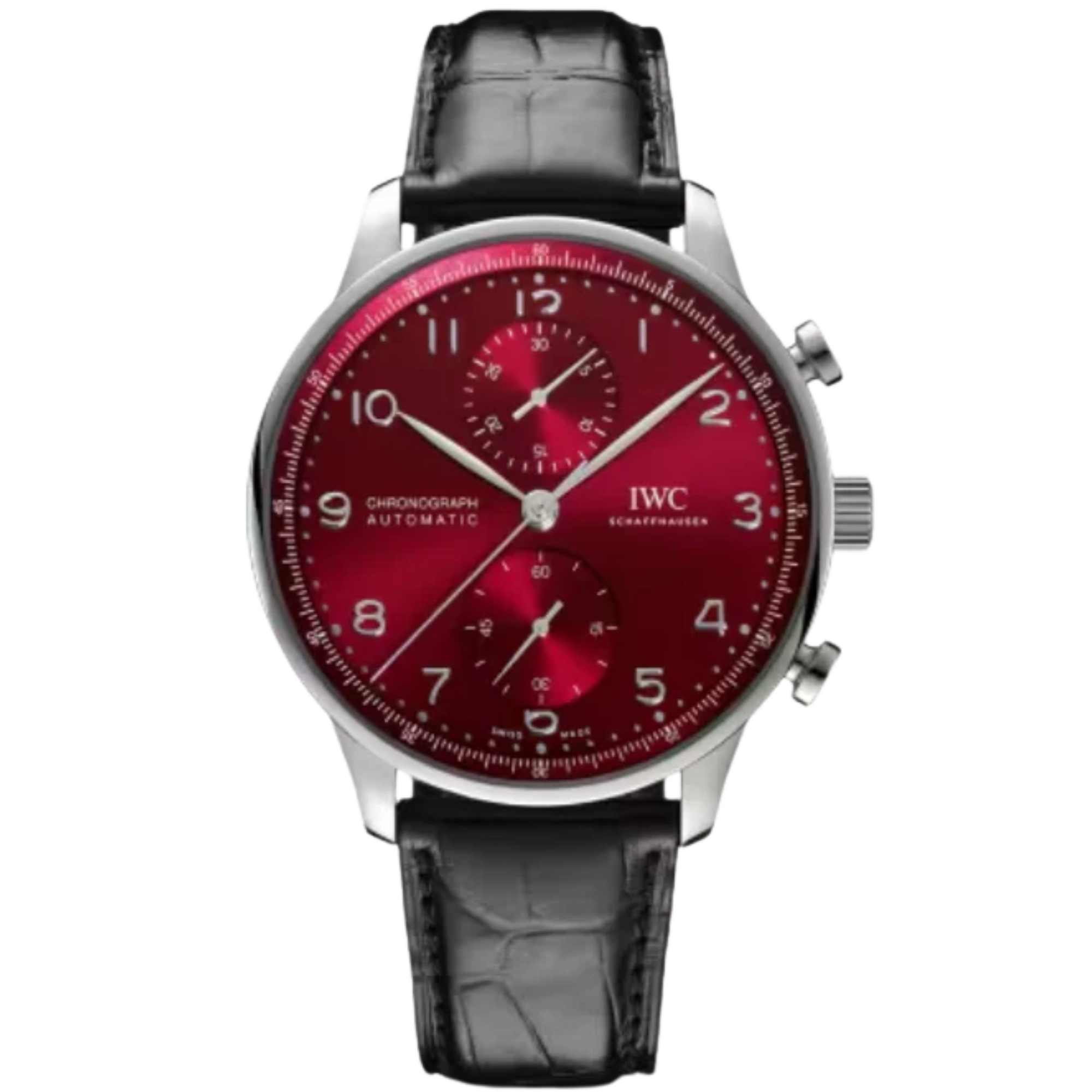 PORTUGIESER CHRONOGRAPH 41 MM STAINLESS STEEL WITH RED DIAL - IWC