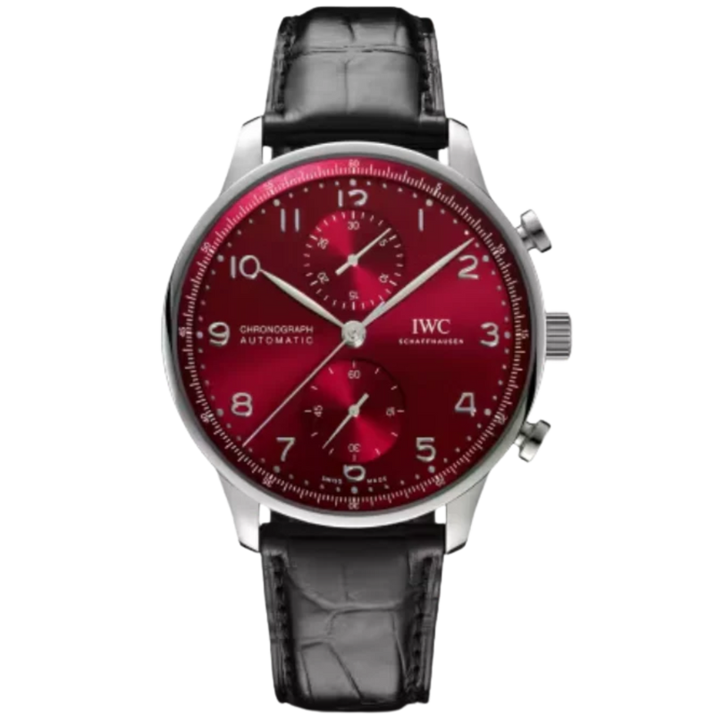 PORTUGIESER CHRONOGRAPH 41 MM STAINLESS STEEL WITH RED DIAL - IWC