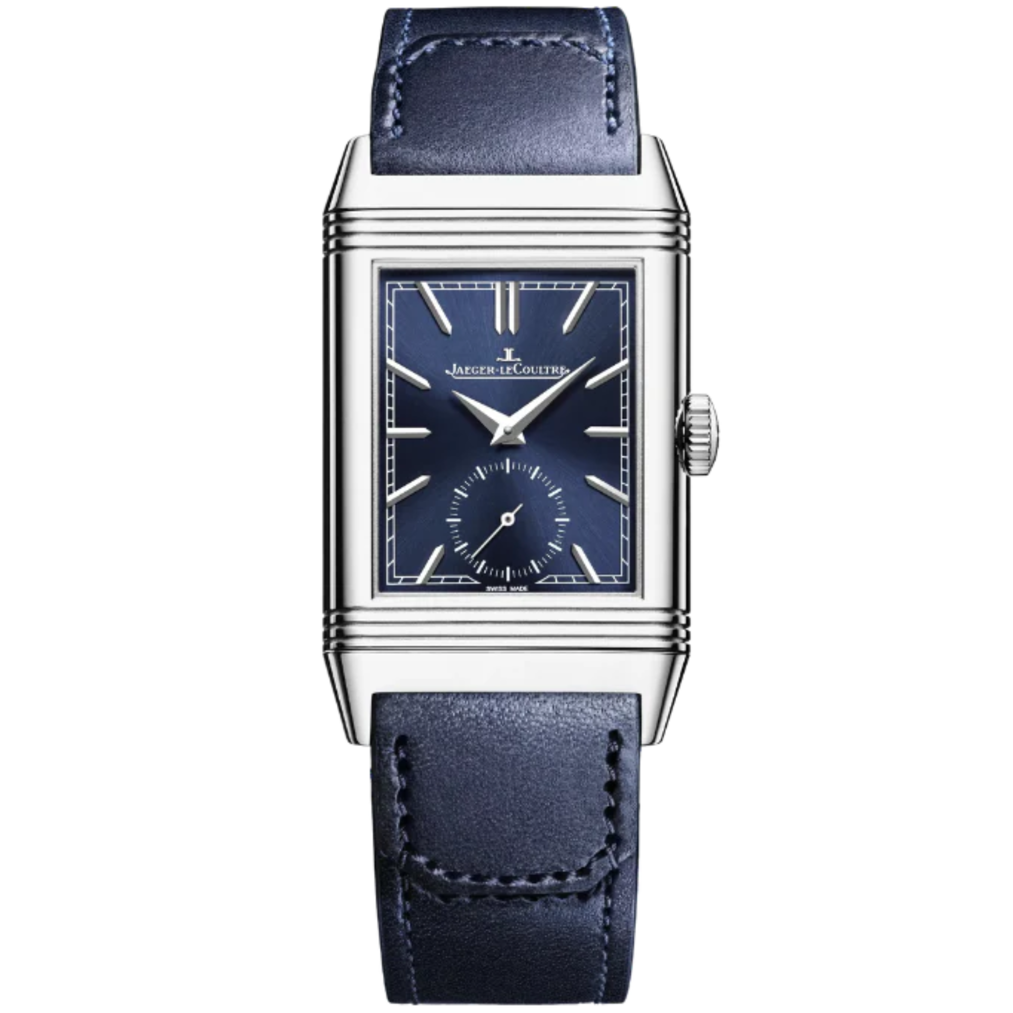 REVERSO TRIBUTE MONOFACE SMALL SECONDS 46 MM STAINLESS STEEL WITH BLUE SUNRAY BRUSHED DIAL - Jaeger-LeCoultre