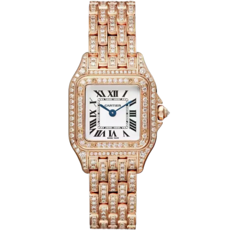 PANTHERE DE CARTIER CUFF 30 MM ROSE GOLD WITH WHITE DIAL - Cartier