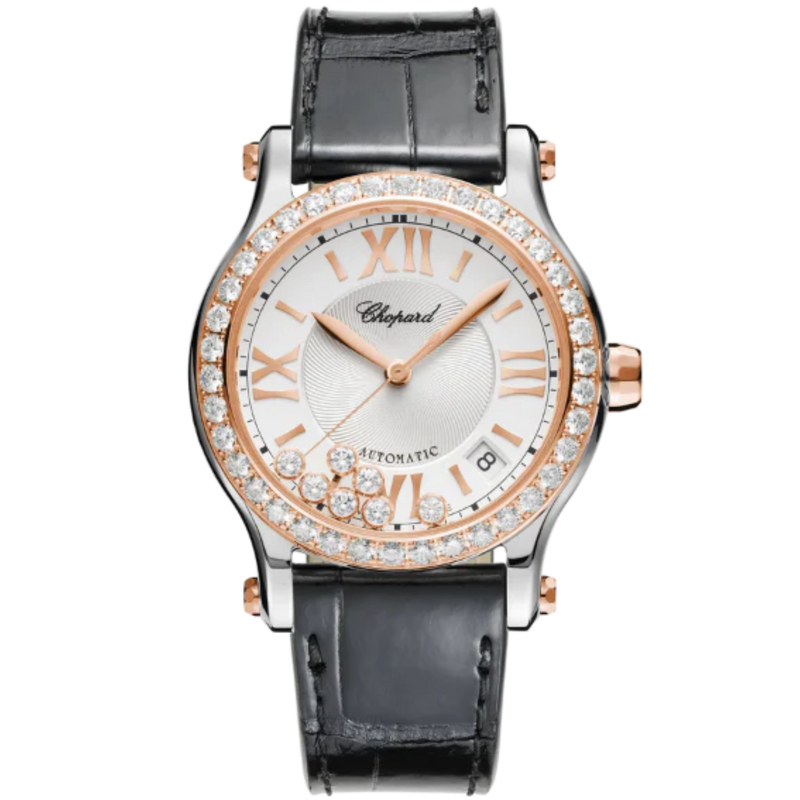 HAPPY SPORT 36 MM ETHICAL ROSE GOLD - LUCENT STEEL™ WITH SILVER DIAL - Chopard