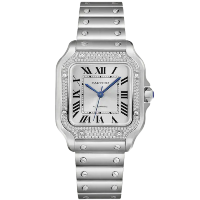 SANTOS 35 MM DE CARTIER SILVER STAINLESS STEEL - Cartier