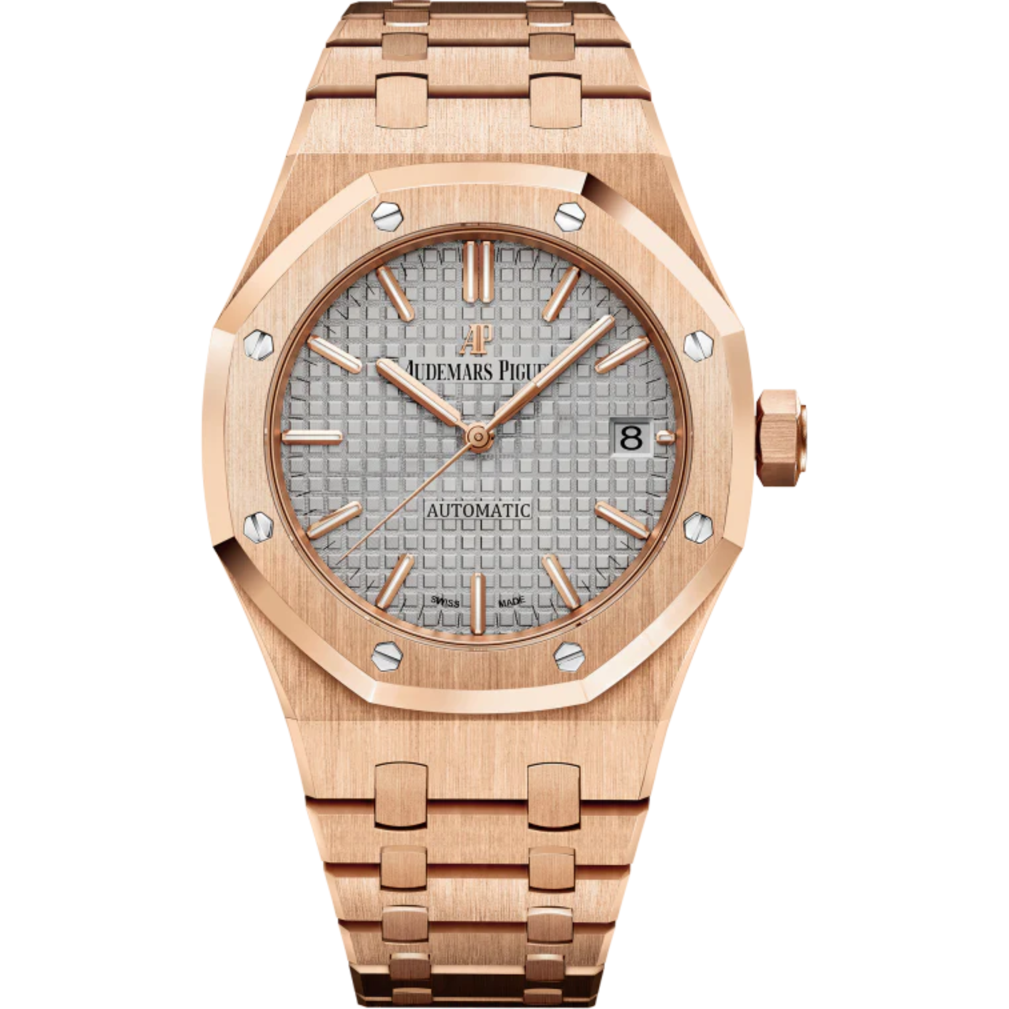 ROYAL OAKRoyal Oak Selfwinding 37MM 18-Carat Pink Gold Bracelet Nickel Grey Dial With Grande Tapisserie Pattern 18-Carat Pink Gold Case - Audemars Piguet