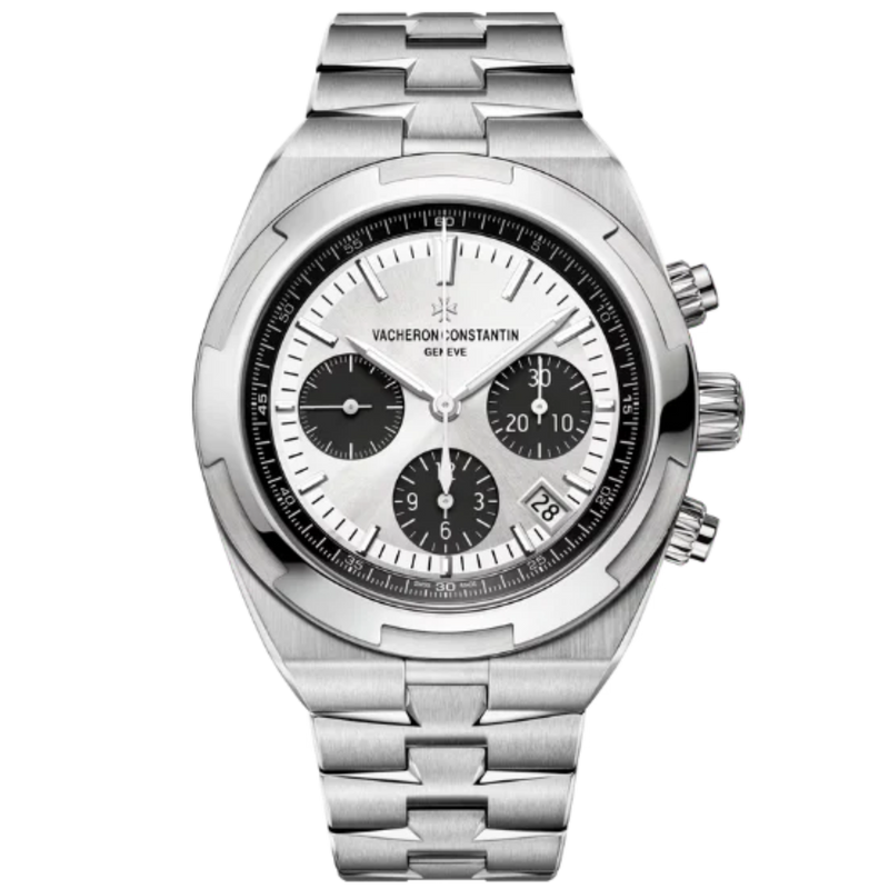 OVERSEAS CHRONOGRAPH 42 MM STAINLESS STEEL WITH WHITE BRASS DIAL - Vacheron Constantin