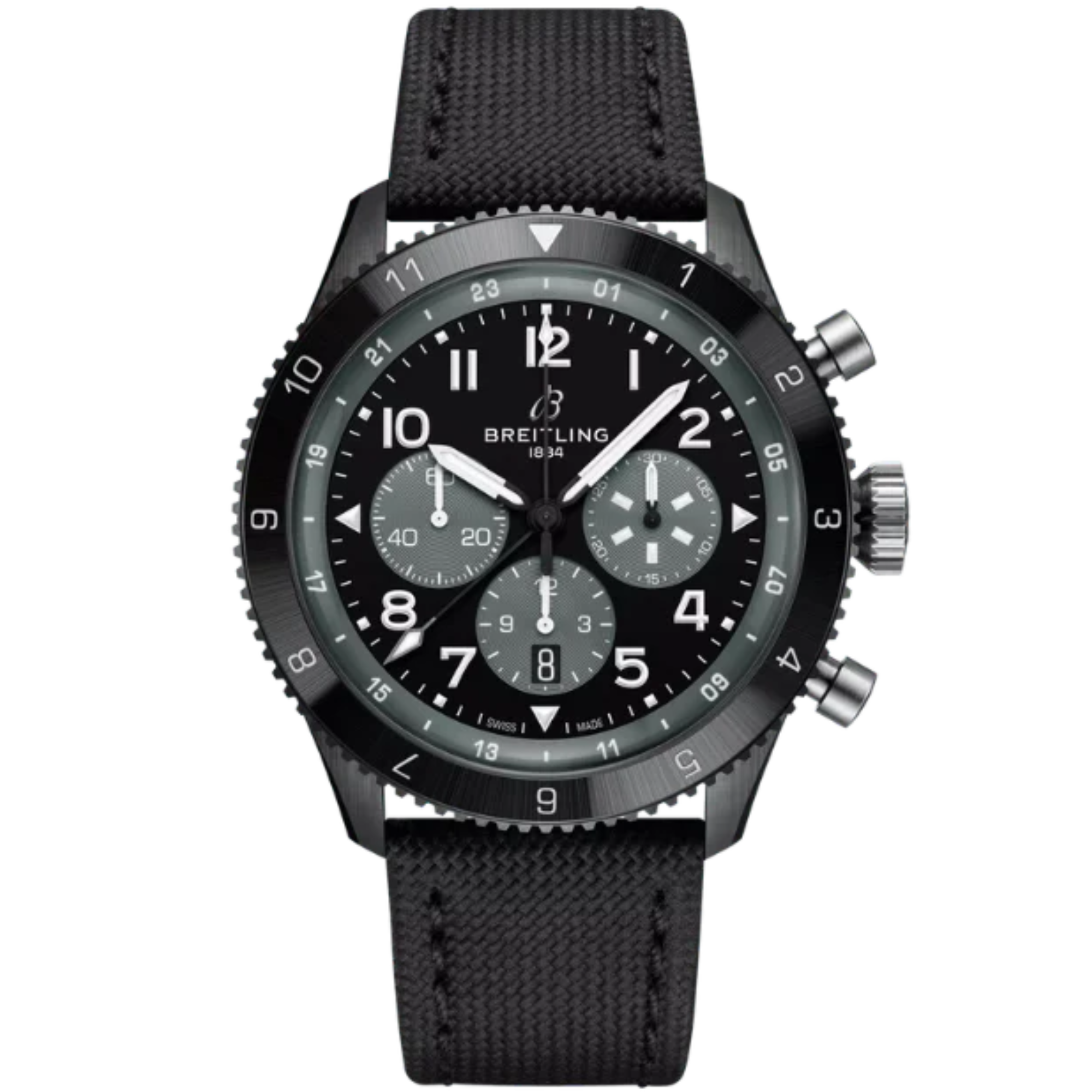 SUPER AVI B04 CHRONOGRAPH GMT MOSQUITO NIGHT FIGHTER 46 MM CERAMIC WITH BLACK DIAL - Breitling