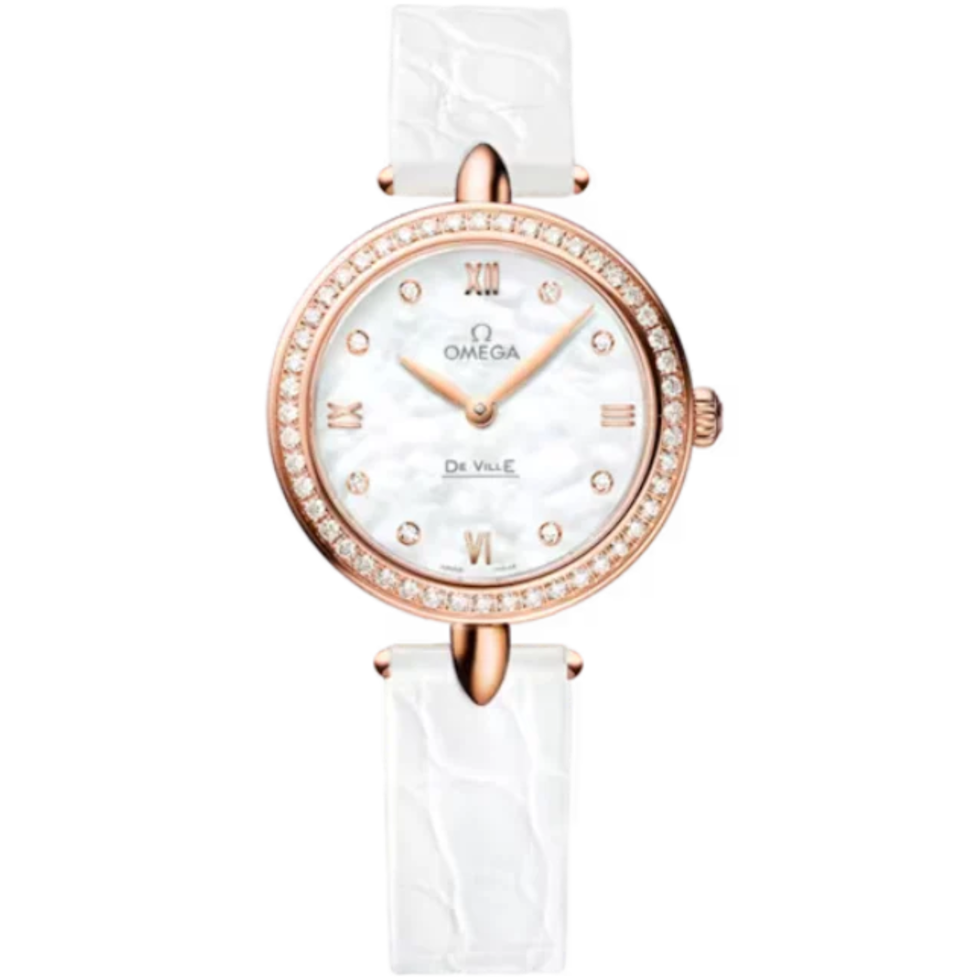 DE VILLE PRESTIGE DEWDROP 27 MM RED GOLD WITH MOTHER OF PEARL DIAL - Omega