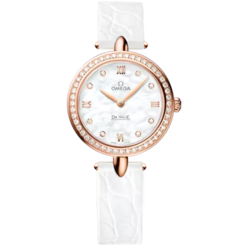 DE VILLE PRESTIGE DEWDROP 27 MM RED GOLD WITH MOTHER OF PEARL DIAL - Omega