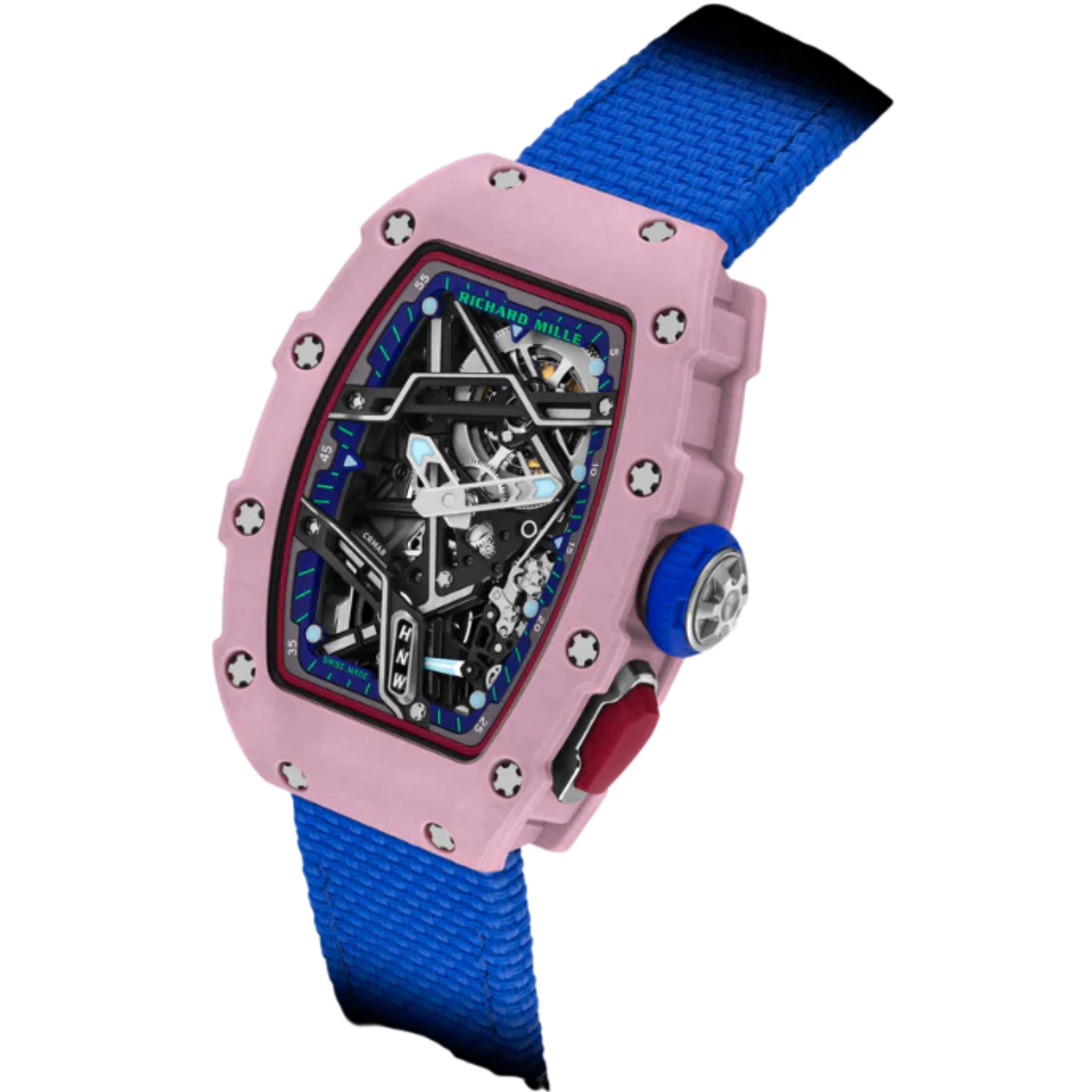 RM 07-04 Automatic Winding Sport Yuliya Levchenko Mauve Quartz TPT Velcro Strap Skeleton Dial Mauve Quartz TPT Case - Richard Mille