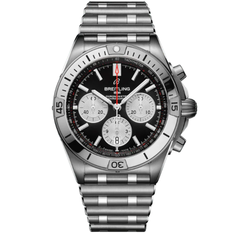 CHRONOMAT B01 42 MM STAINLESS STEEL WITH BLACK DIAL - Breitling