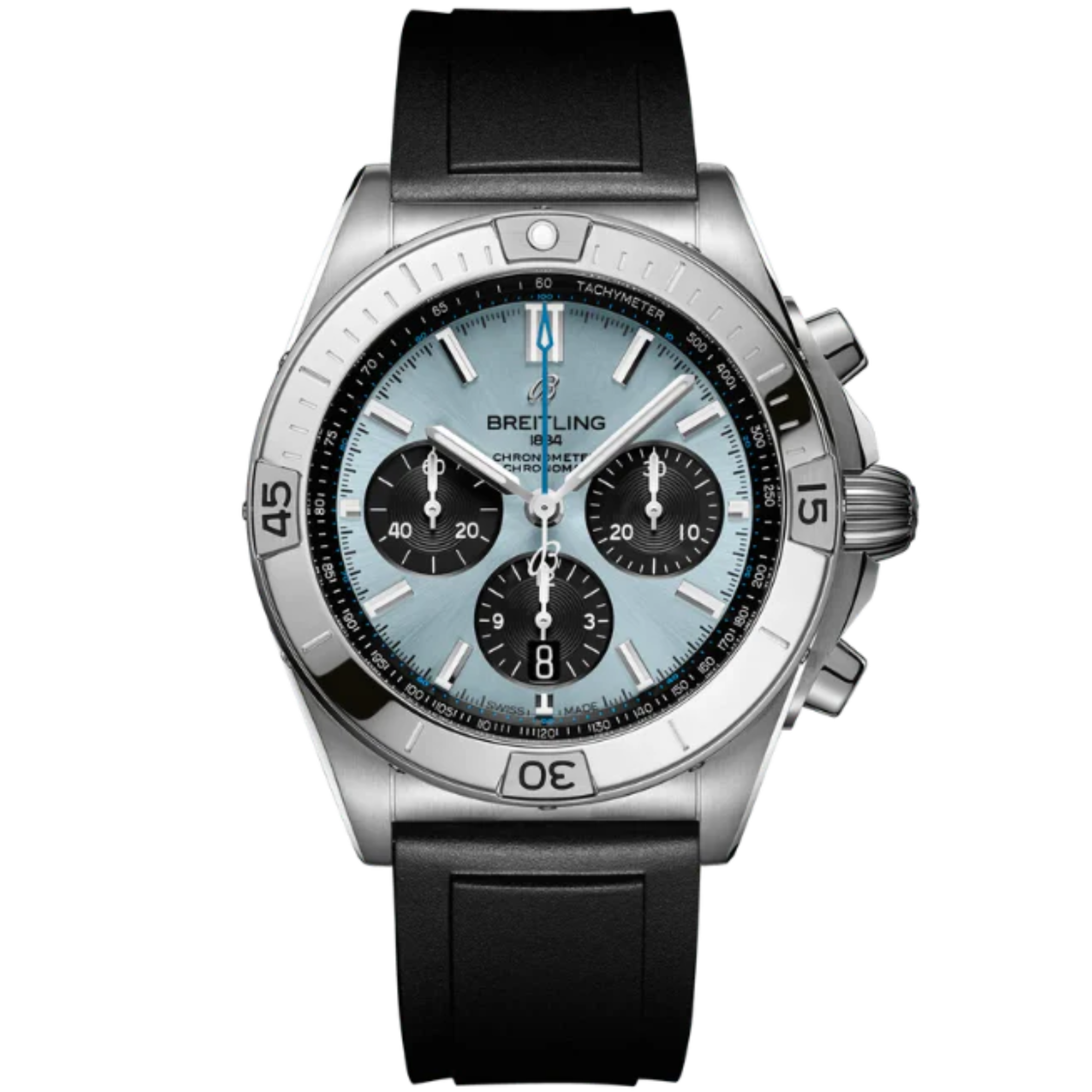 CHRONOMAT B01 42 MM STAINLESS STEEL & PLATINUM WITH ICE BLUE DIAL - Breitling