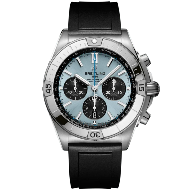 CHRONOMAT B01 42 MM STAINLESS STEEL & PLATINUM WITH ICE BLUE DIAL - Breitling