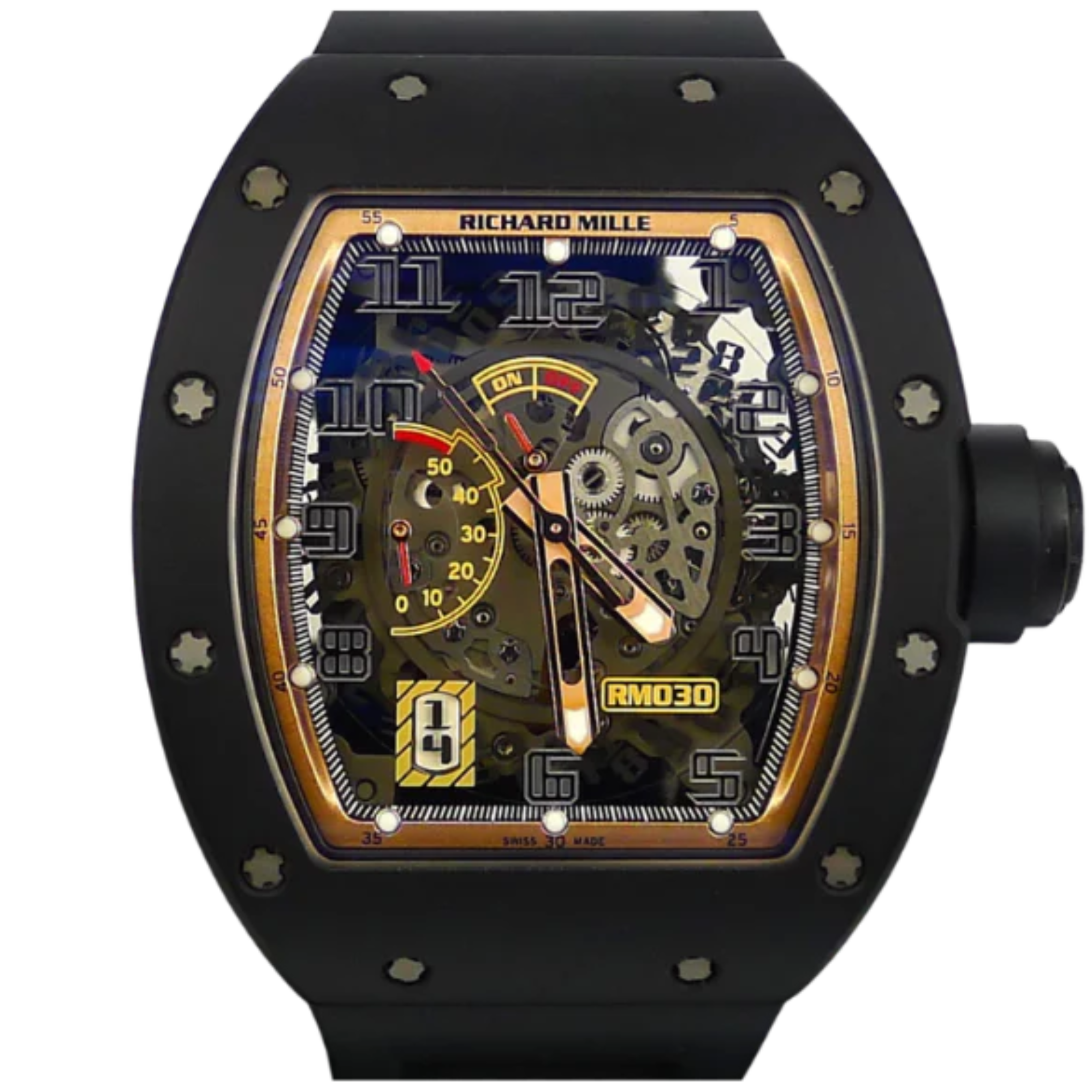 Richard Mille RM030 "Asia Boutique Edition" Black Carbon/Gold Accents - Richard Mille