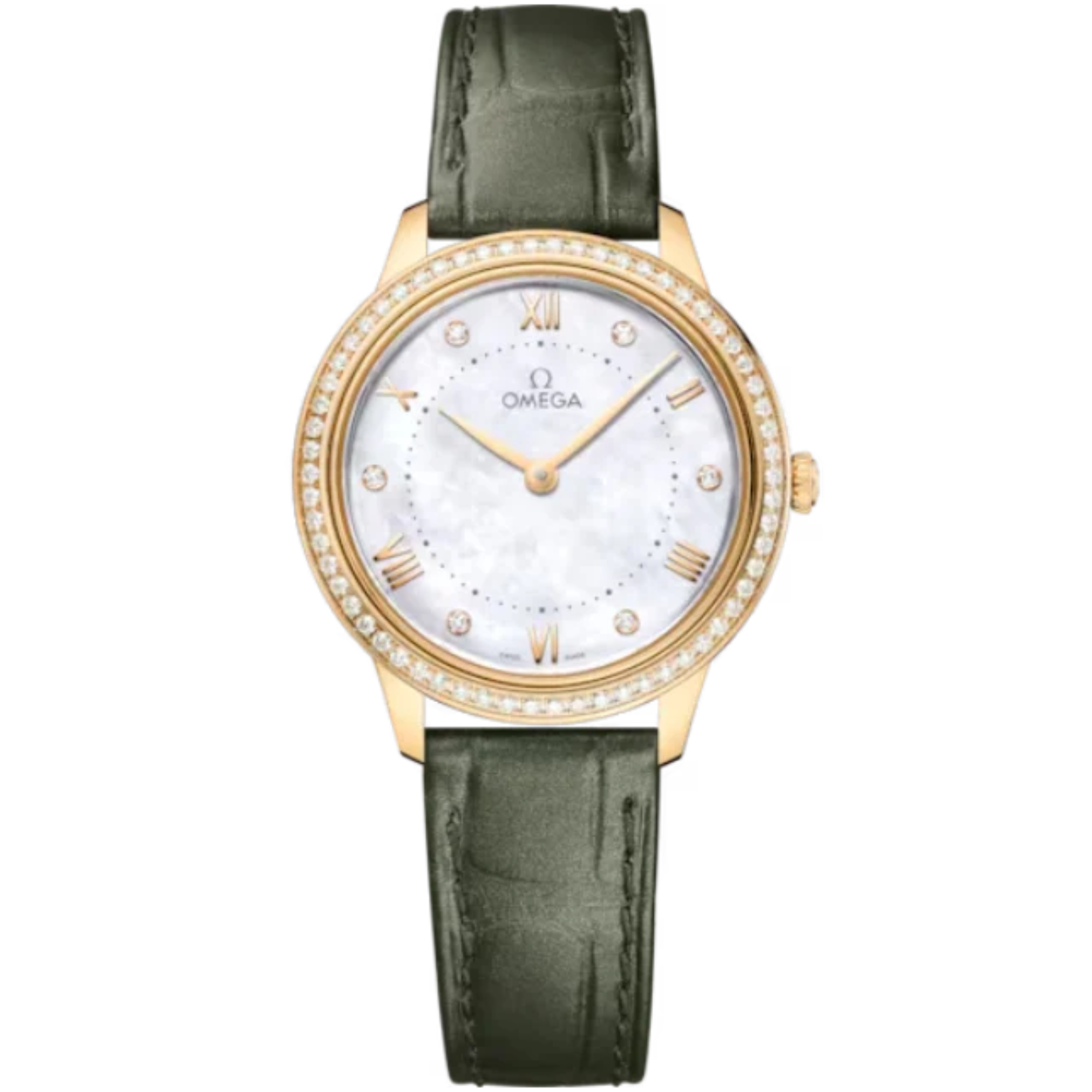 DE VILLE PRESTIGE 30 MM YELLOW GOLD WITH MOTHER OF PEARL DIAL - Omega