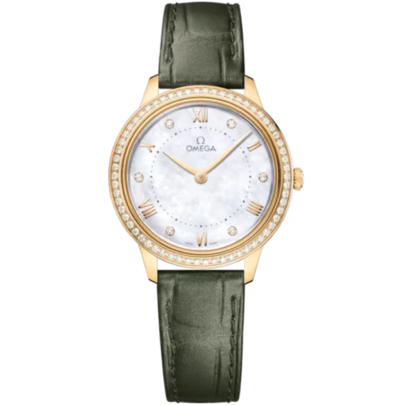 DE VILLE PRESTIGE 30 MM YELLOW GOLD WITH MOTHER OF PEARL DIAL - Omega
