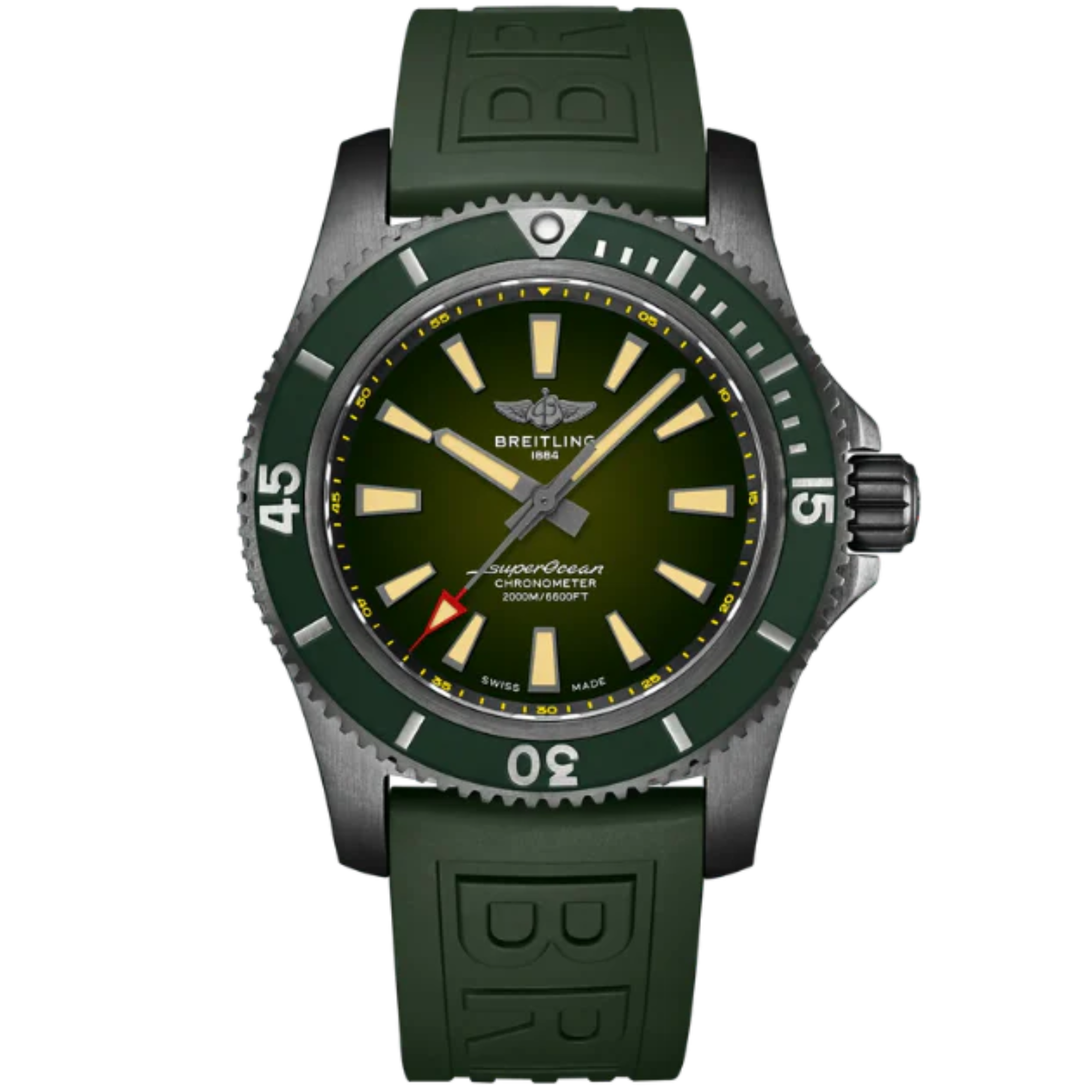 SUPEROCEAN AUTOMATIC BLACK STEEL 46 MM DLC-COATED STAINLESS STEEL WITH GREEN DIAL - Breitling