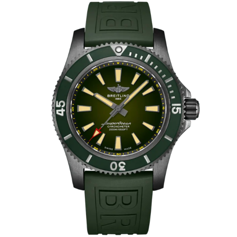 SUPEROCEAN AUTOMATIC BLACK STEEL 46 MM DLC-COATED STAINLESS STEEL WITH GREEN DIAL - Breitling