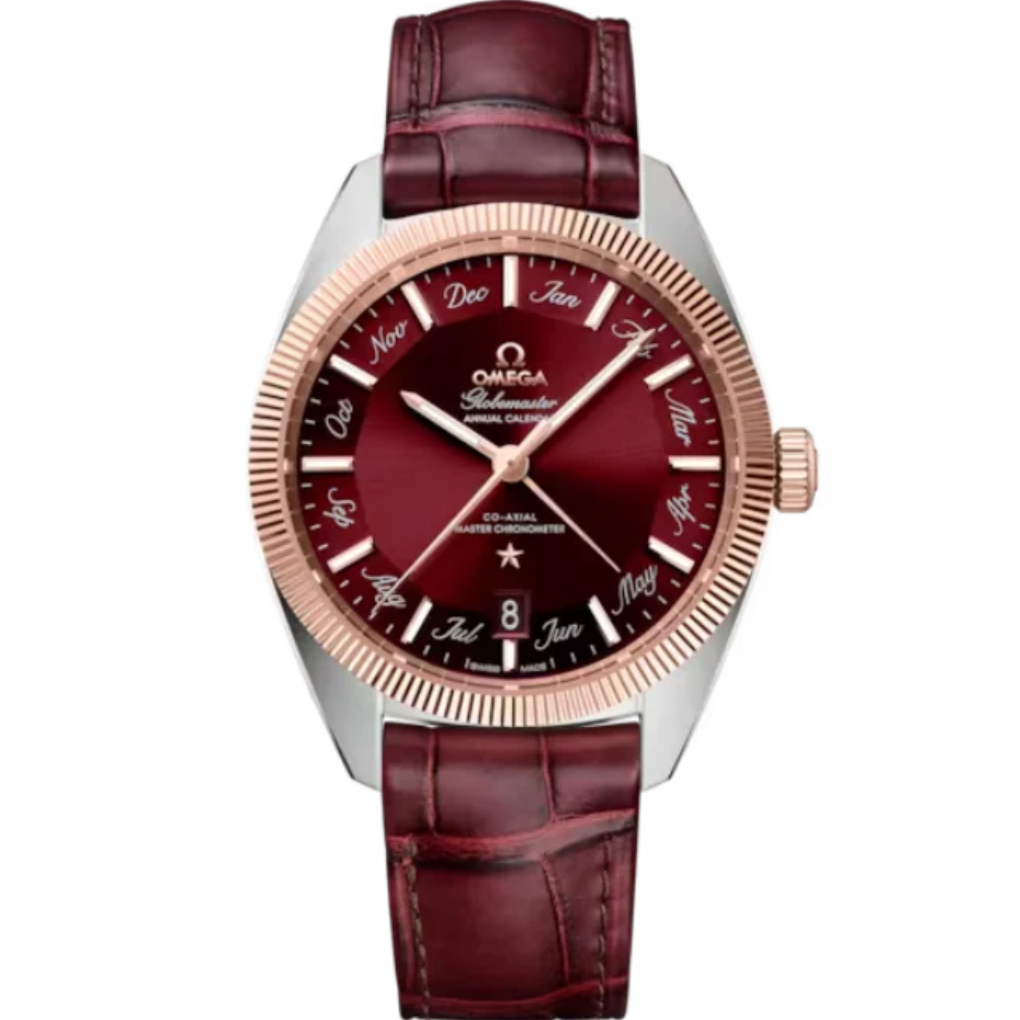 CONSTELLATION GLOBEMASTER 41 MM STAINLESS STEEL - SEDNA™ GOLD WITH RED DIAL - Omega