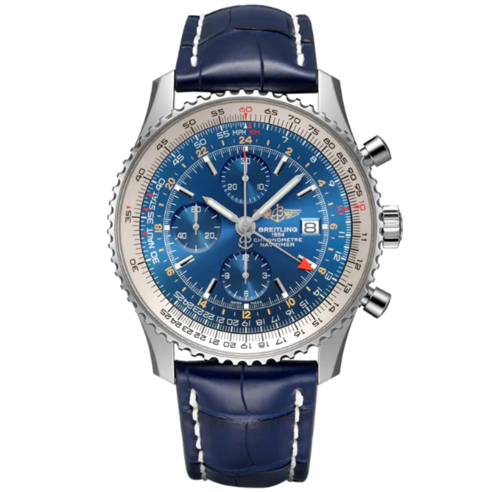 NAVITIMER CHRONOGRAPH GMT 46 MM STAINLESS STEEL WITH BLUE DIAL - Breitling
