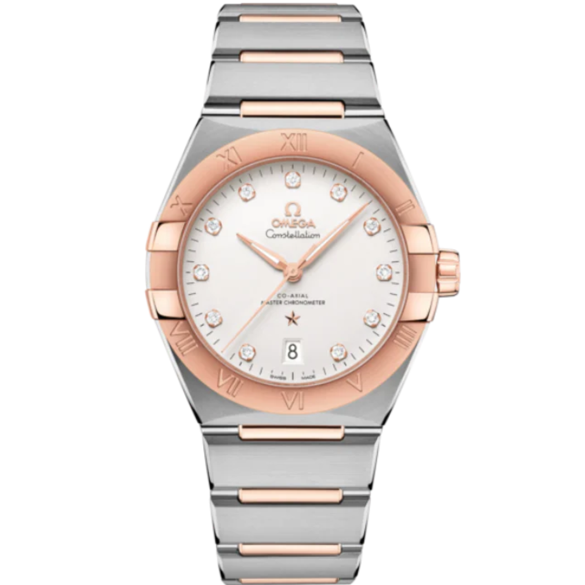 CONSTELLATION 39 MM STAINLESS STEEL - SEDNA™ GOLD WITH SILVER DIAL - Omega